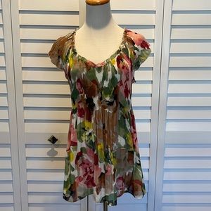 Allison Taylor Pre loved Boho Floral ribbed Top very flowy
